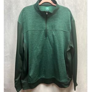 Pro Tour Mens Wrinkle-Resistant 1/4-Zip Golf Pullover Sweatshirt Green Size XL